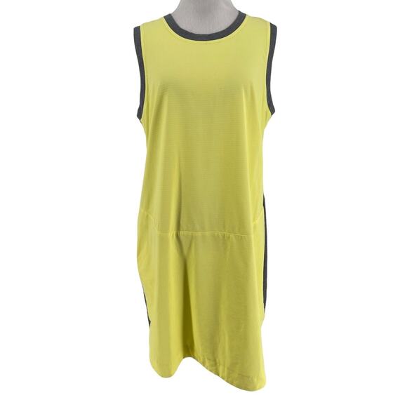 Title Nine Women's Yellow Tech Gray Jersey Sleeveless Athletic Dress Size Large - Picture 1 of 6